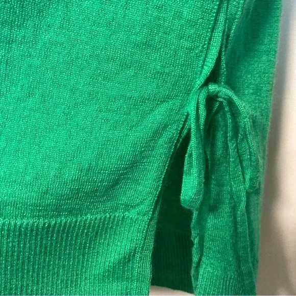J. Crew green  100% merino wool Tippi sweater lace side - Picture 3 of 7
